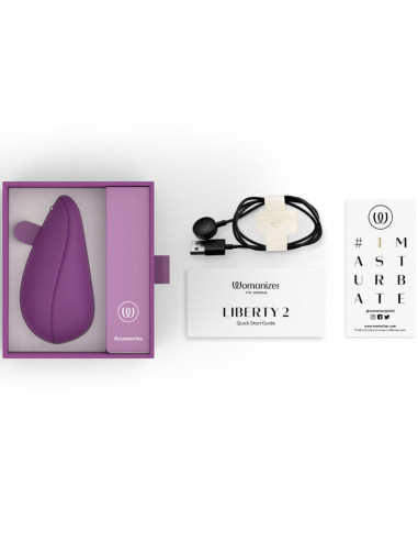 WOMANIZER LIBERTY 2 SUCTION CLITORAL STIMULATOR 8 INTENSITY LEVELS PURPLE