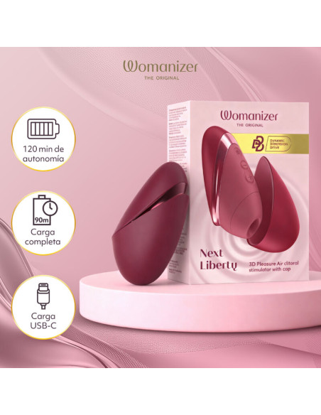 WOMANIZER NEXT SUCTION CLITORAL STIMULATOR 14 INTENSITY LEVELS BORDEAUX