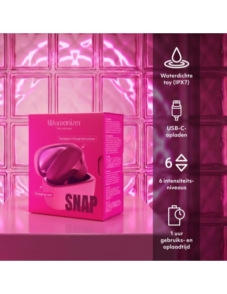 WOMANIZER SNAP SUCTION CLITORAL STIMULATOR 6 INTENSITY LEVELS CRUSHED BERRY