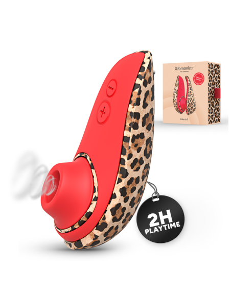 WOMANIZER LIBERTY 2 SUCTION CLITORAL STIMULATOR 8 INTENSITY LEVELS LEOPARD PRINT