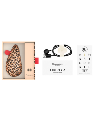 WOMANIZER LIBERTY 2 SUCTION CLITORAL STIMULATOR 8 INTENSITY LEVELS LEOPARD PRINT