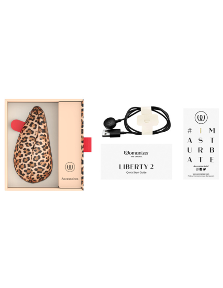 WOMANIZER LIBERTY 2 SUCTION CLITORAL STIMULATOR 8 INTENSITY LEVELS LEOPARD PRINT