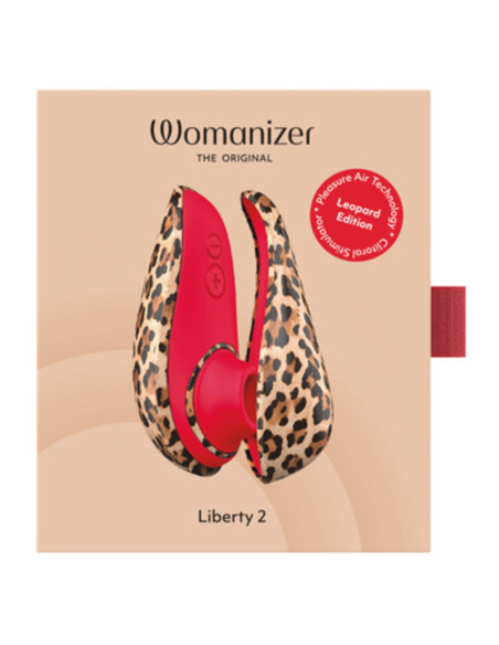 WOMANIZER LIBERTY 2 SUCTION CLITORAL STIMULATOR 8 INTENSITY LEVELS LEOPARD PRINT