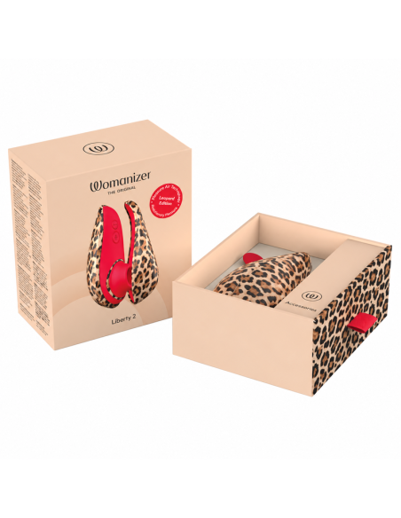 WOMANIZER LIBERTY 2 SUCTION CLITORAL STIMULATOR 8 INTENSITY LEVELS LEOPARD PRINT