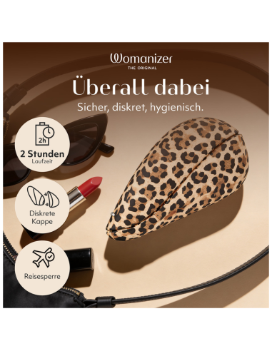 WOMANIZER LIBERTY 2 SUCTION CLITORAL STIMULATOR 8 INTENSITY LEVELS LEOPARD PRINT