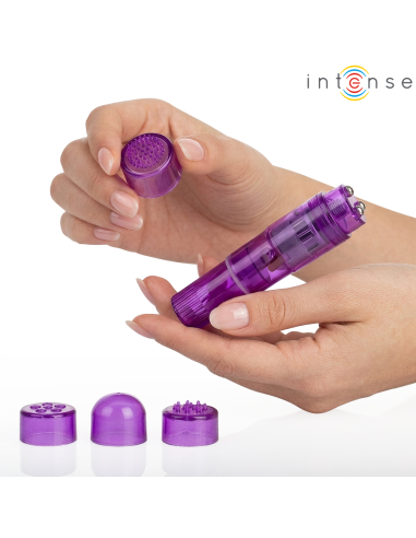 INTENSE KURT MINI MASSAGER WITH 4 INTERCHANGEABLE HEADS PURPLE