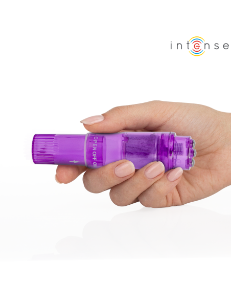 INTENSE KURT MINI MASSAGER WITH 4 INTERCHANGEABLE HEADS PURPLE
