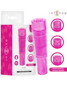 INTENSE KURT MINI MASSAGER WITH 4 INTERCHANGEABLE HEADS PINK
