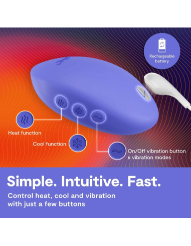 WE VIBE TEMP HEATING AND COOLING VIBRATOR LAVENDER BLUE