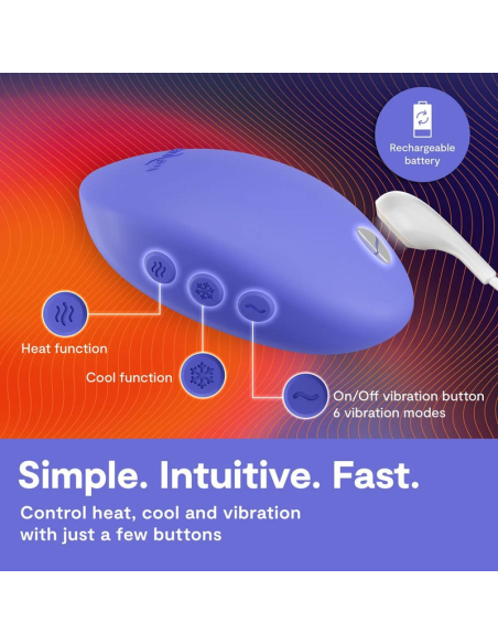 WE VIBE TEMP HEATING AND COOLING VIBRATOR LAVENDER BLUE