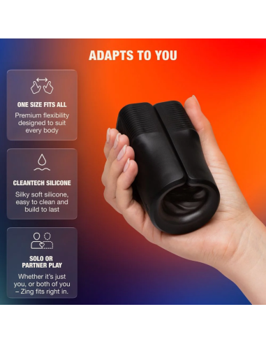 ARCWAVE ZING VIBRATING MALE STROKER WITH DUAL MOTOR BLACK