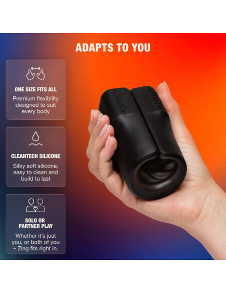 ARCWAVE ZING VIBRATING MALE STROKER WITH DUAL MOTOR BLACK