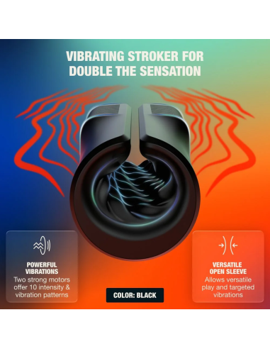 ARCWAVE ZING VIBRATING MALE STROKER WITH DUAL MOTOR BLACK
