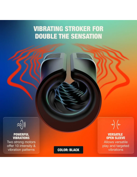 ARCWAVE ZING VIBRATING MALE STROKER WITH DUAL MOTOR BLACK