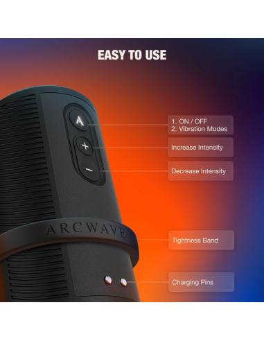 ARCWAVE ZING VIBRATING MALE STROKER WITH DUAL MOTOR BLACK