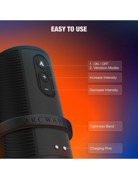 ARCWAVE ZING VIBRATING MALE STROKER WITH DUAL MOTOR BLACK