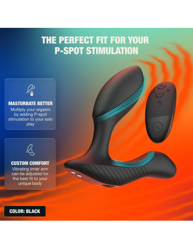 ARCWAVE PERK VIBRATING PROSTATE MASSAGER WITH DUAL MOTOR AND REMOTE CONTROL BLACK