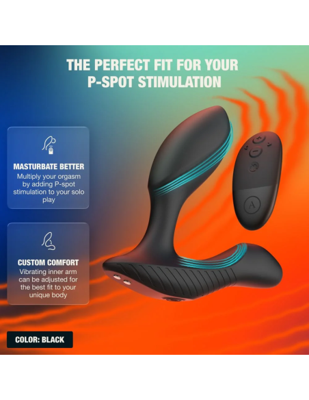 ARCWAVE PERK VIBRATING PROSTATE MASSAGER WITH DUAL MOTOR AND REMOTE CONTROL BLACK