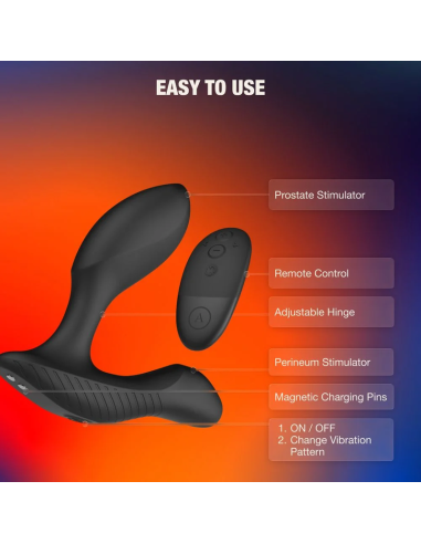 ARCWAVE PERK VIBRATING PROSTATE MASSAGER WITH DUAL MOTOR AND REMOTE CONTROL BLACK
