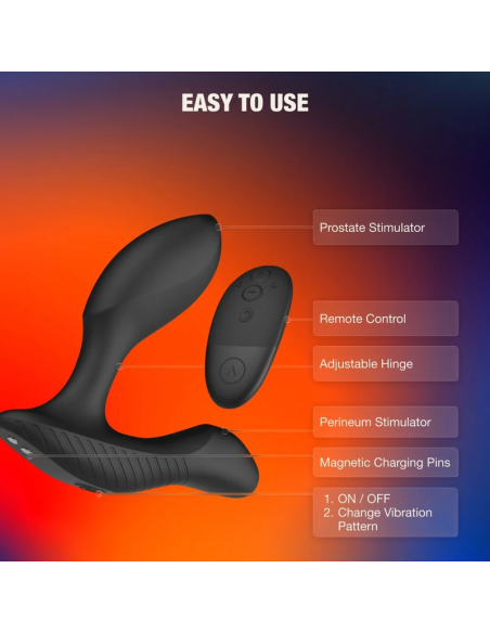 ARCWAVE PERK VIBRATING PROSTATE MASSAGER WITH DUAL MOTOR AND REMOTE CONTROL BLACK