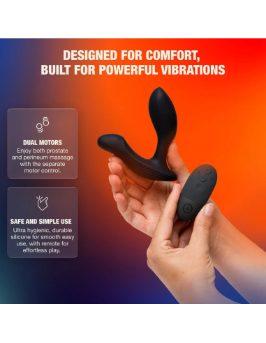 ARCWAVE PERK VIBRATING PROSTATE MASSAGER WITH DUAL MOTOR AND REMOTE CONTROL BLACK