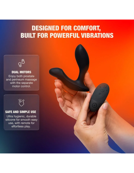 ARCWAVE PERK VIBRATING PROSTATE MASSAGER WITH DUAL MOTOR AND REMOTE CONTROL BLACK