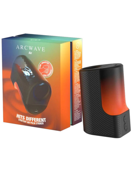 ARCWAVE AIR STRETCHY MALE STROKER WITH AIR PULSES AND 6 INTENSITY LEVELS BLACK