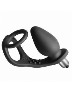 ROCKS OFF RO ZEN PROSTATE VIBRATOR WITH DUAL RING 7 SPEEDS ONYX BLACK
