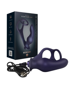 ROCKS OFF NOVA ZENTURIAN VIBRATING PROSTATE PLUG WITH RINGS 16 MODES DARK BLUE 2