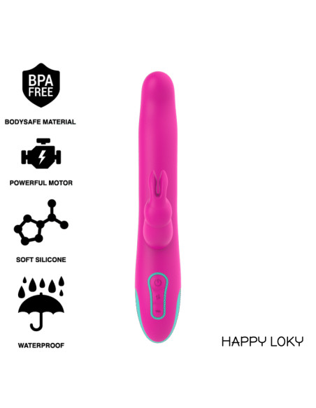 HAPPY LOKY PLUTO RABBIT VIBRATOR ROTATOR COMPATIBLE CON WATCHME WIRELESS TECHNOLOGY
