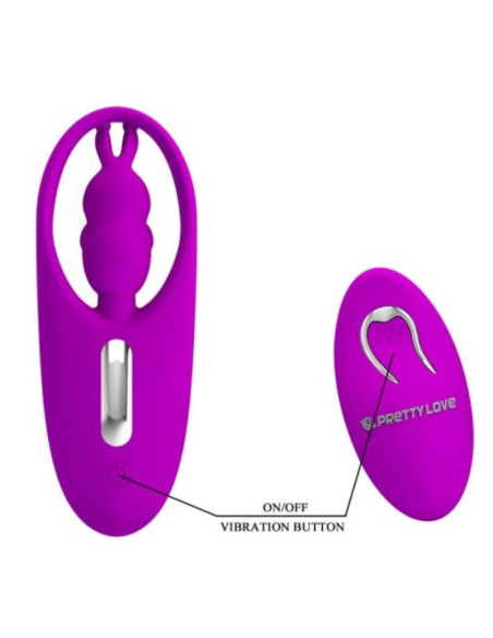 PRETTY LOVE WILD RABBIT ESTIMULADOR PARA BRAGUITA CON CONTROL REMOTO LILA