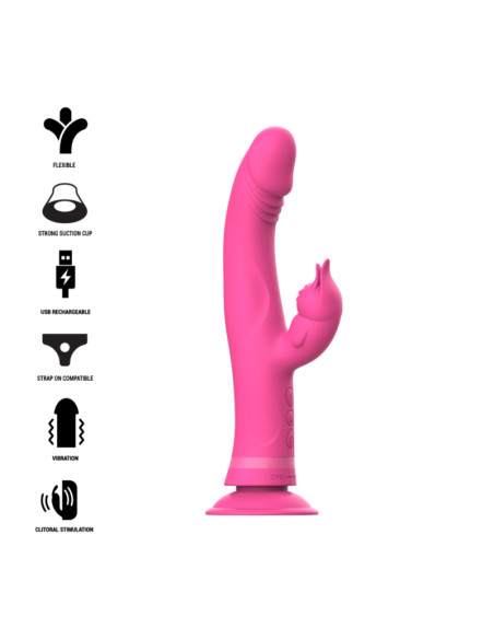 INTENSE JULIO VIBRADOR RABBIT SILICONA ROSA