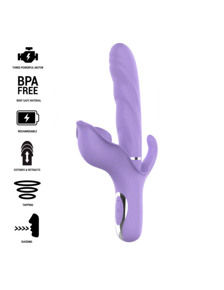 INTENSE BILLIE VIBRADOR MULTIFUNCION RECARGABLE SUCCIONADOR CON PULSADOR MORADO