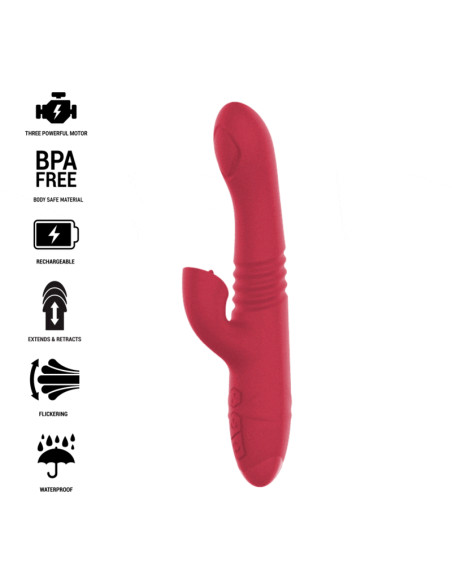 INTENSE DUA VIBRADOR MULTIFUNCION RECARGABLE UP DOWN CON LENGUA ROJO