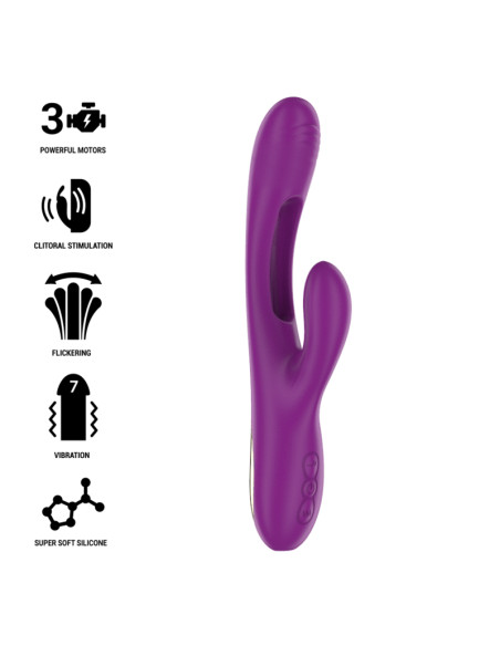 INTENSE APOLO VIBRADOR MULTIFUNCION RECARGABLE 7 VIBRACIONES CON LENGUA OSCILANTE MORADO