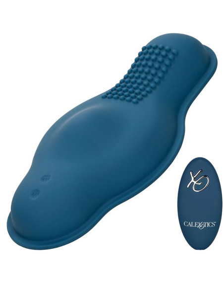 CALEXOTICS RIDER MASAJEADOR DOBLE MOTOR CONTROL REMOTO AZUL