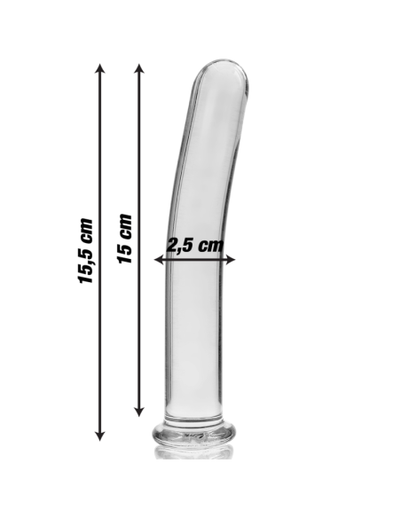 NEBULA SERIES BY IBIZA MODELO 9 DILDO CRISTAL BOROSILICATO TRANSPARENTE 155 CM O 25 CM
