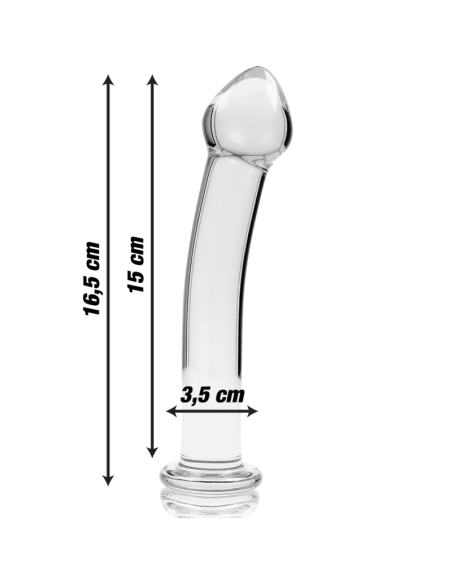 NEBULA SERIES BY IBIZA MODELO 11 DILDO CRISTAL BOROSILICATO TRANSPARENTE 16 CM O 3 CM