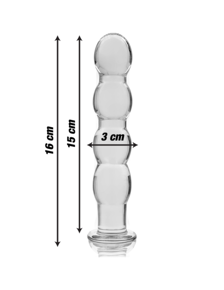 NEBULA SERIES BY IBIZA MODELO 10 DILDO CRISTAL BOROSILICATO TRANSPARENTE 165 CM O 35 CM