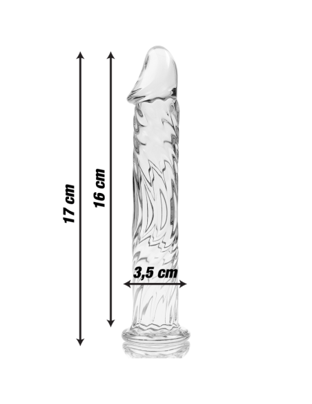 NEBULA SERIES BY IBIZA MODELO 12 DILDO CRISTAL BOROSILICATO TRANSPARENTE 17 CM O 35 CM