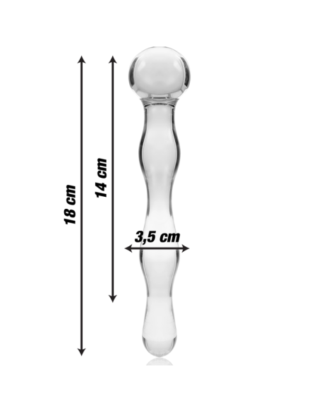 NEBULA SERIES BY IBIZA MODELO 13 DILDO CRISTAL BOROSILICATO TRANSPARENTE 18 CM O 35 CM