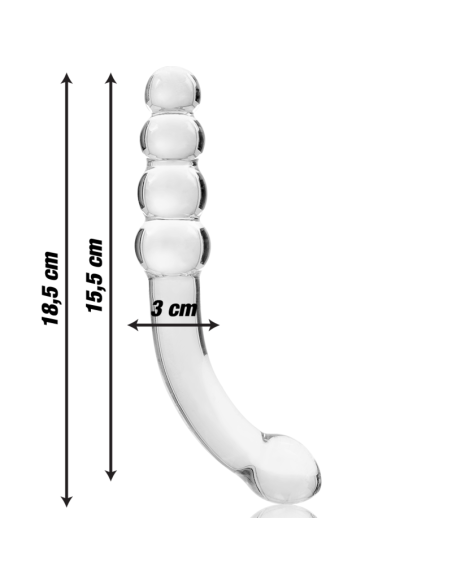 NEBULA SERIES BY IBIZA MODELO 14 DILDO CRISTAL BOROSILICATO TRANSPARENTE 185 CM O 3 CM