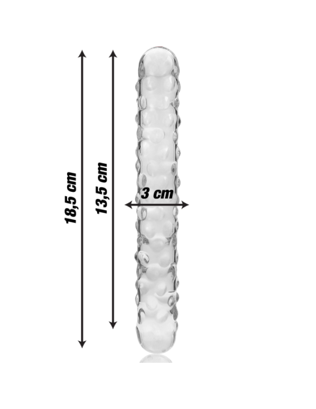 NEBULA SERIES BY IBIZA MODELO 15 DILDO CRISTAL BOROSILICATO TRANSPARENTE 185 CM O 3 CM