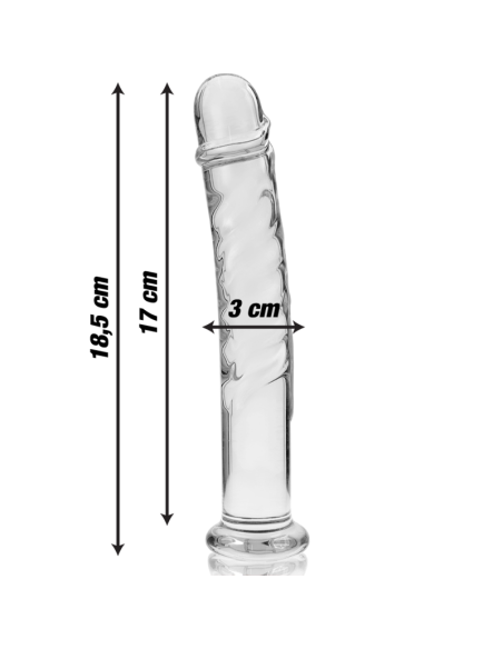 NEBULA SERIES BY IBIZA MODELO 16 DILDO CRISTAL BOROSILICATO TRANSPARENTE 185 CM O 3 CM