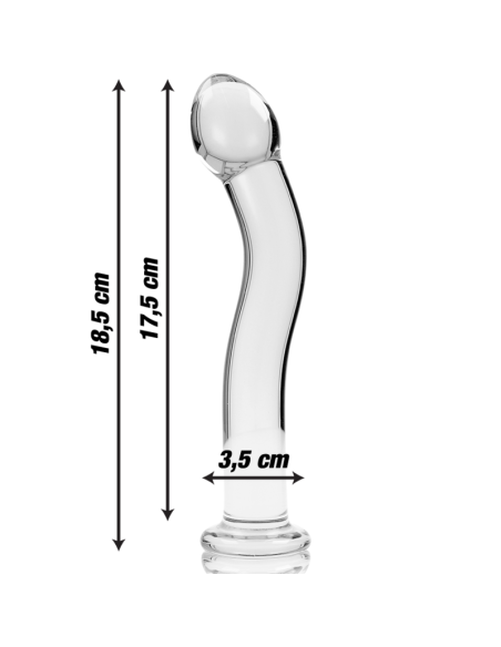 NEBULA SERIES BY IBIZA MODELO 18 DILDO CRISTAL BOROSILICATO TRANSPARENTE 185 CM O 35 CM