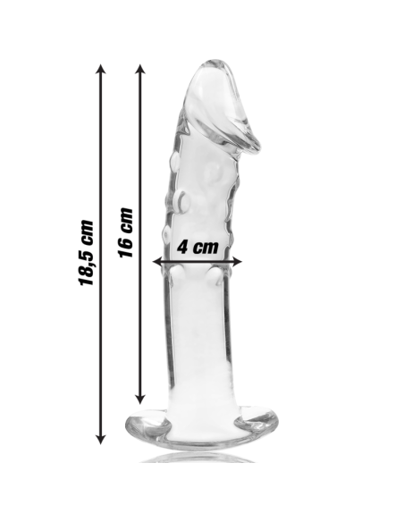NEBULA SERIES BY IBIZA MODELO 19 DILDO CRISTAL BOROSILICATO TRANSPARENTE 185 CM O 4 CM