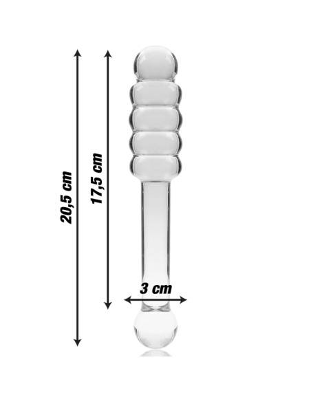 NEBULA SERIES BY IBIZA MODELO 20 DILDO CRISTAL BOROSILICATO TRANSPARENTE 205 CM O 3 CM