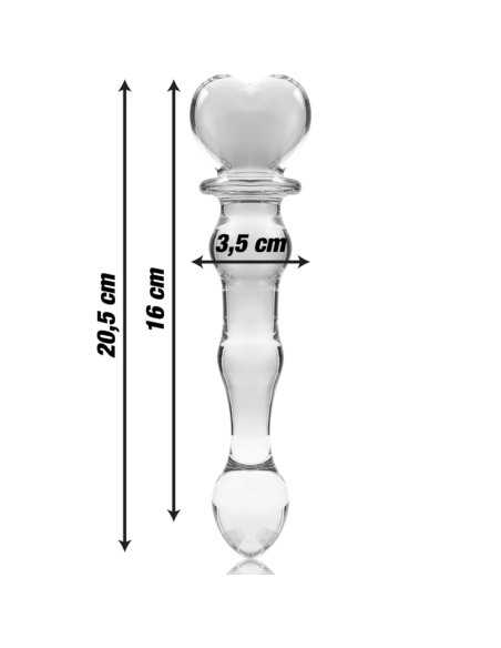 NEBULA SERIES BY IBIZA MODELO 21 DILDO CRISTAL BOROSILICATO TRANSPARENTE 205 CM O 35 CM