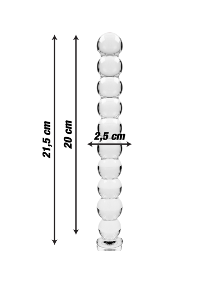 NEBULA SERIES BY IBIZA MODELO 22 DILDO CRISTAL BOROSILICATO TRANSPARENTE 215 CM O 25 CM