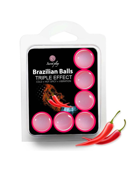 SECRETPLAY SET 6 BRAZILIAN BALLS TRIPLE EFECTO